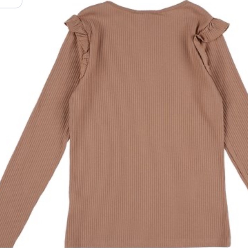 H&M Girls Ruffle Detail Ribbed Long Sleeve Top - Picture 9 of 9